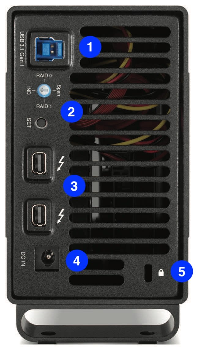 Mercury Elite Pro Dual with Thunderbolt rear view