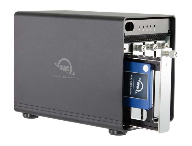 Thunderbay 4 with AdaptaDrive (with an SSD connected)