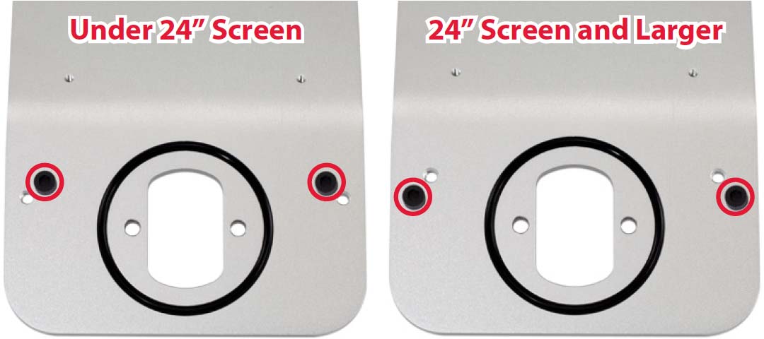 under 24" screen and 24" screen and larger NuMount VESA Adapter