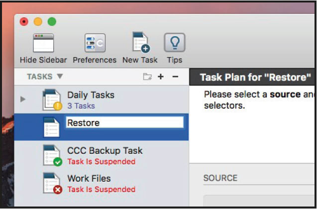 Restore from Carbon Copy Cloner
