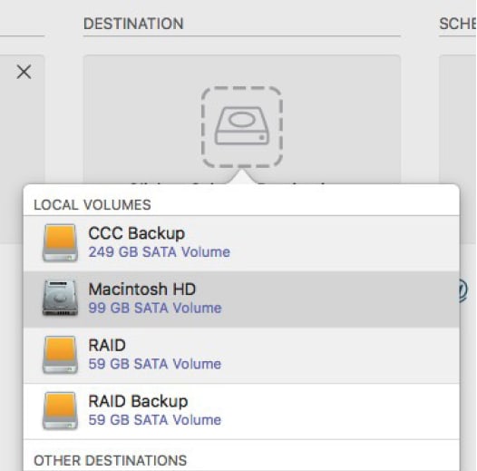 Restore from Carbon Copy Cloner