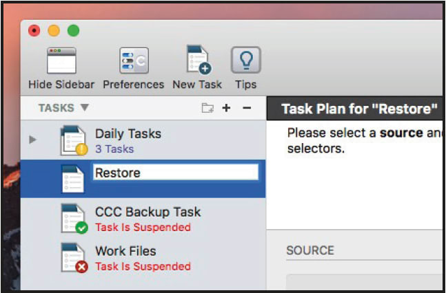 Restore from Carbon Copy Cloner