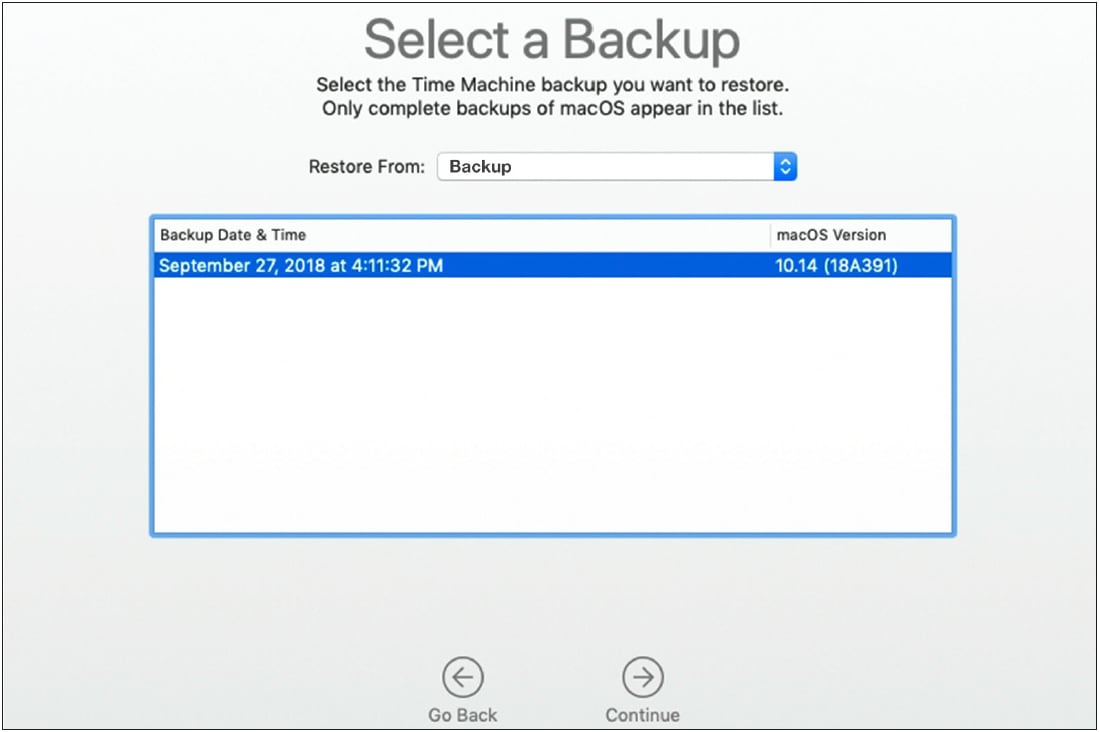 Restore From Time Machine Backup