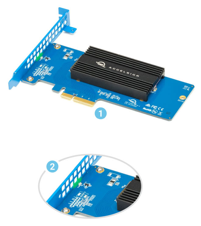 ACCELSIOR 1M2 PCIE 4.0 NVME M.2 SSD side view