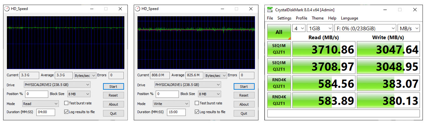 OWC Atlas Pro CFexpress Memory Card + OWC Atlas FXR Reader - Speed test screenshots