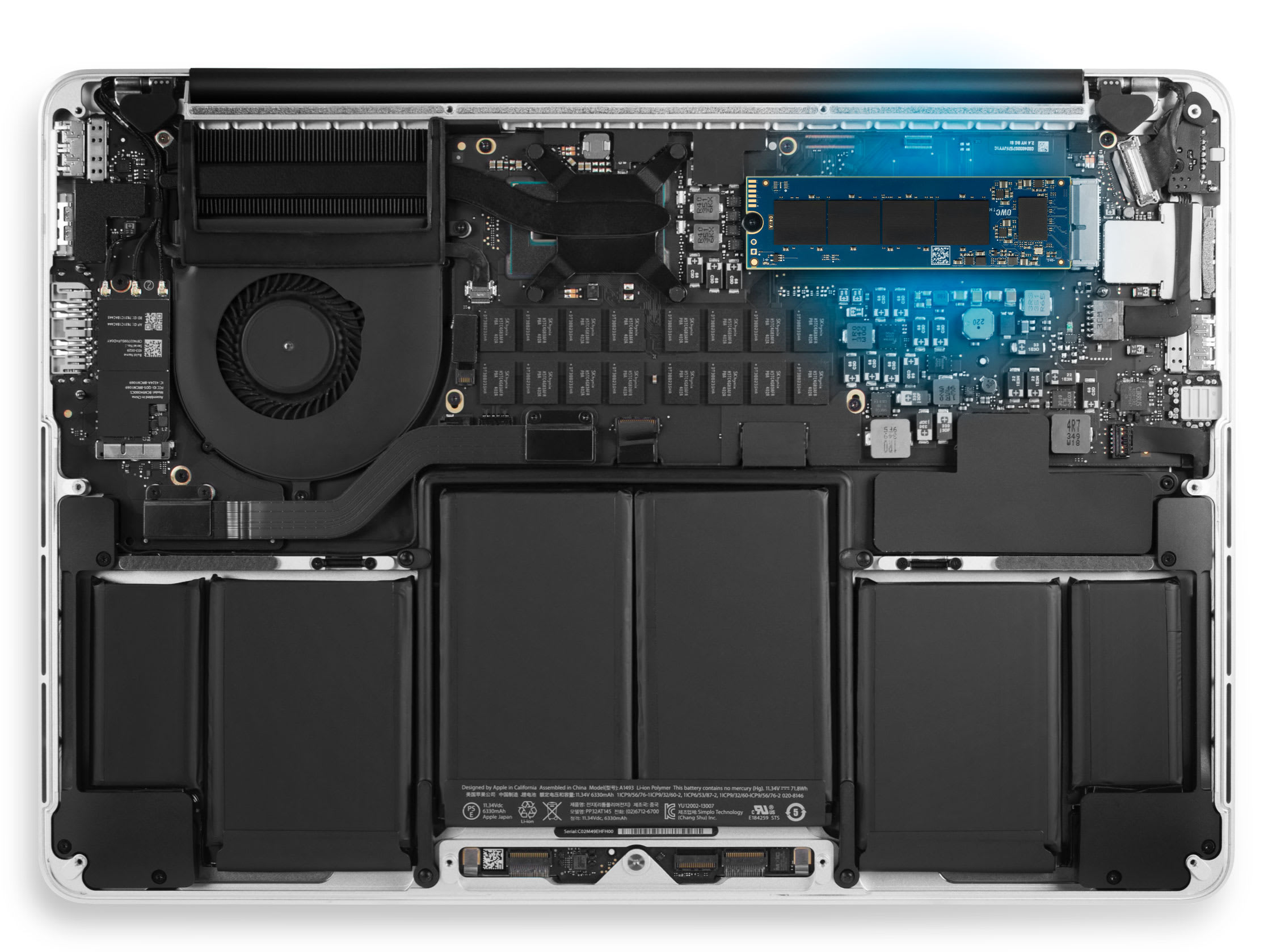 OWC Aura Pro X2 SSD inside a MacBook Pro