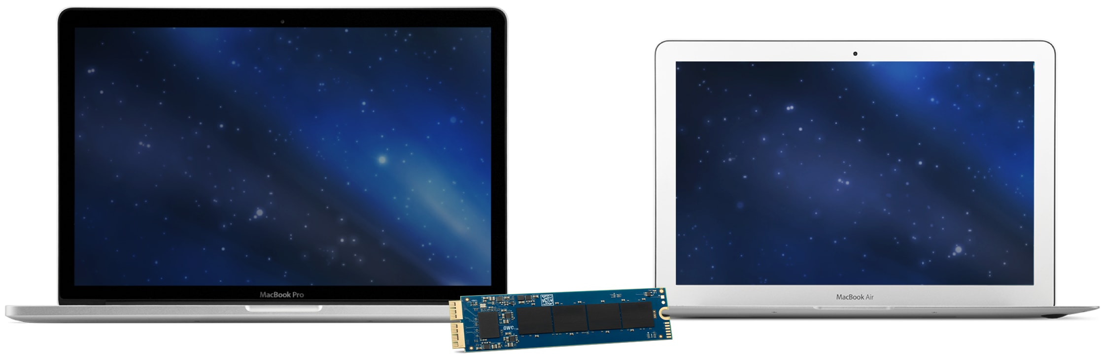 OWC Aura Pro X2 SSD with MacBook Pro and MacBook Air