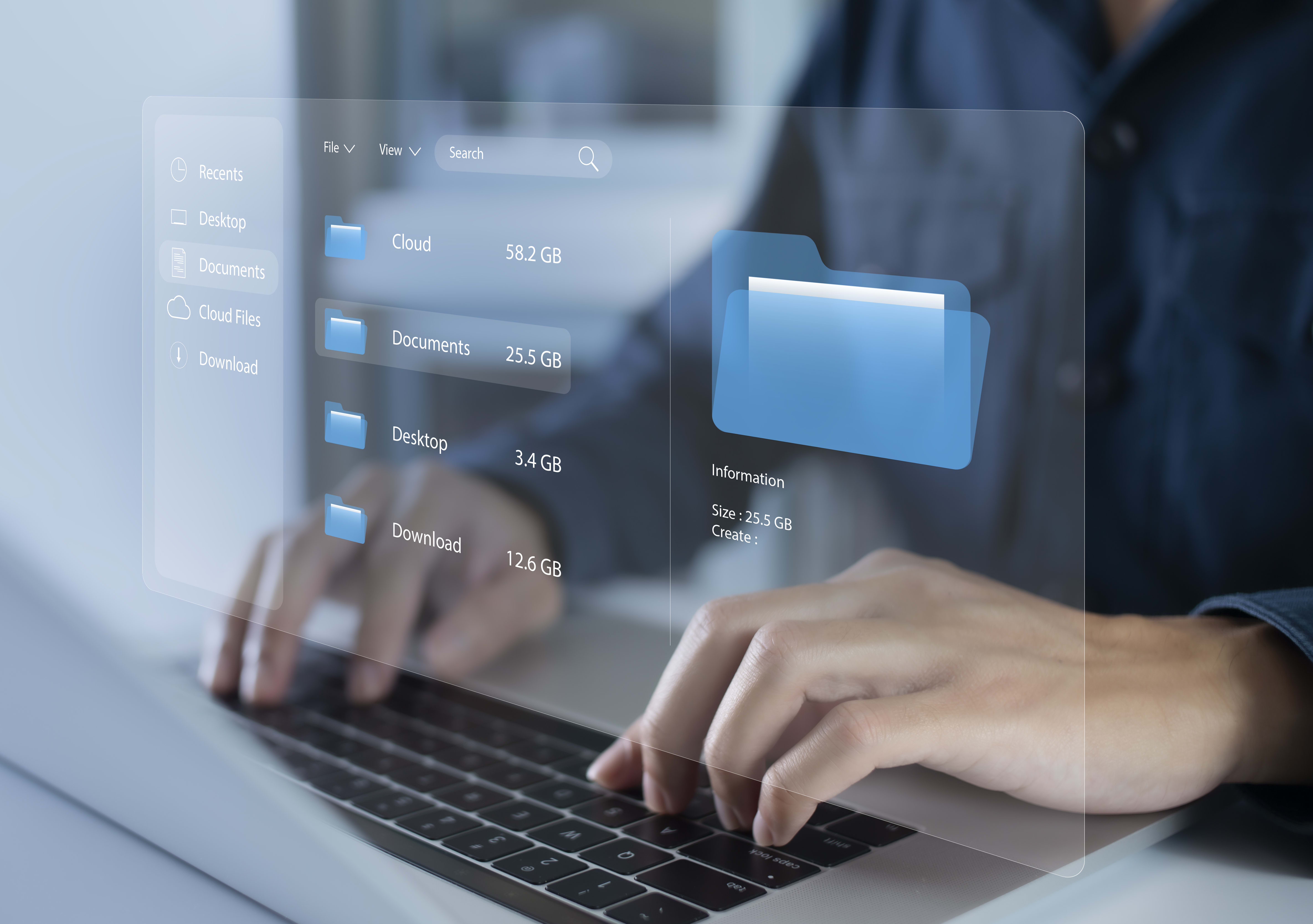 Mac user at keyboard