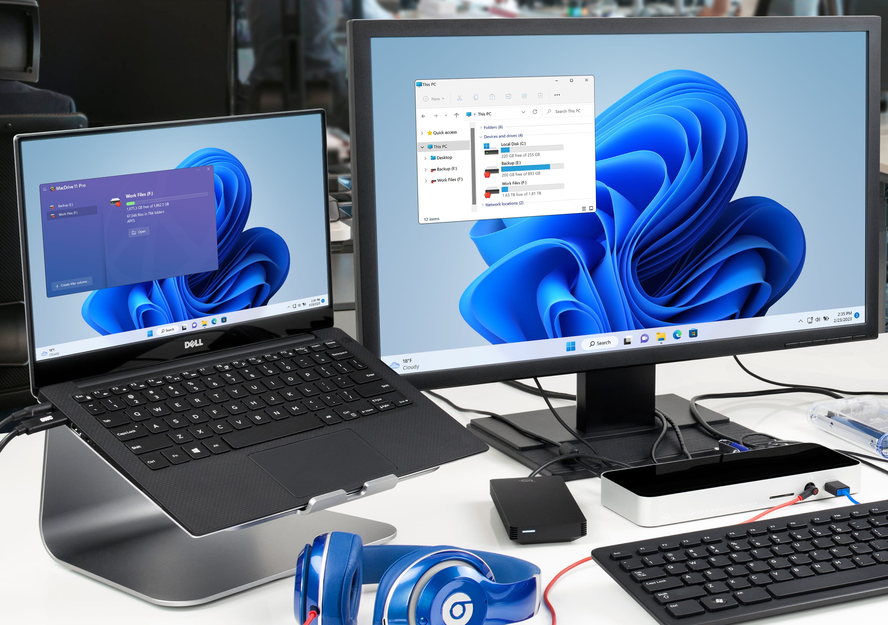 Windows PC desktop with displays