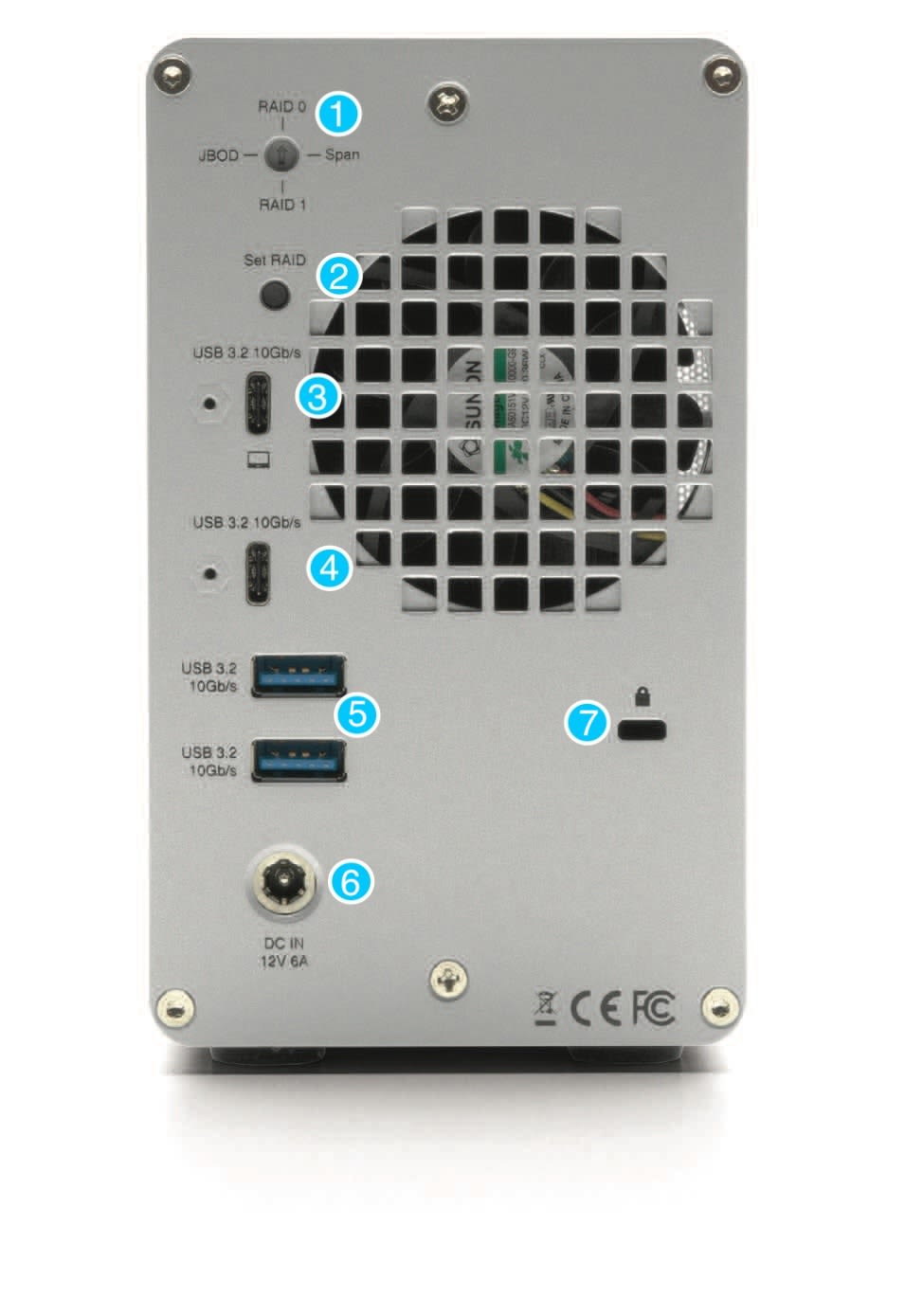 Mercury Elite Pro Dual with 3-Port Hub rear view