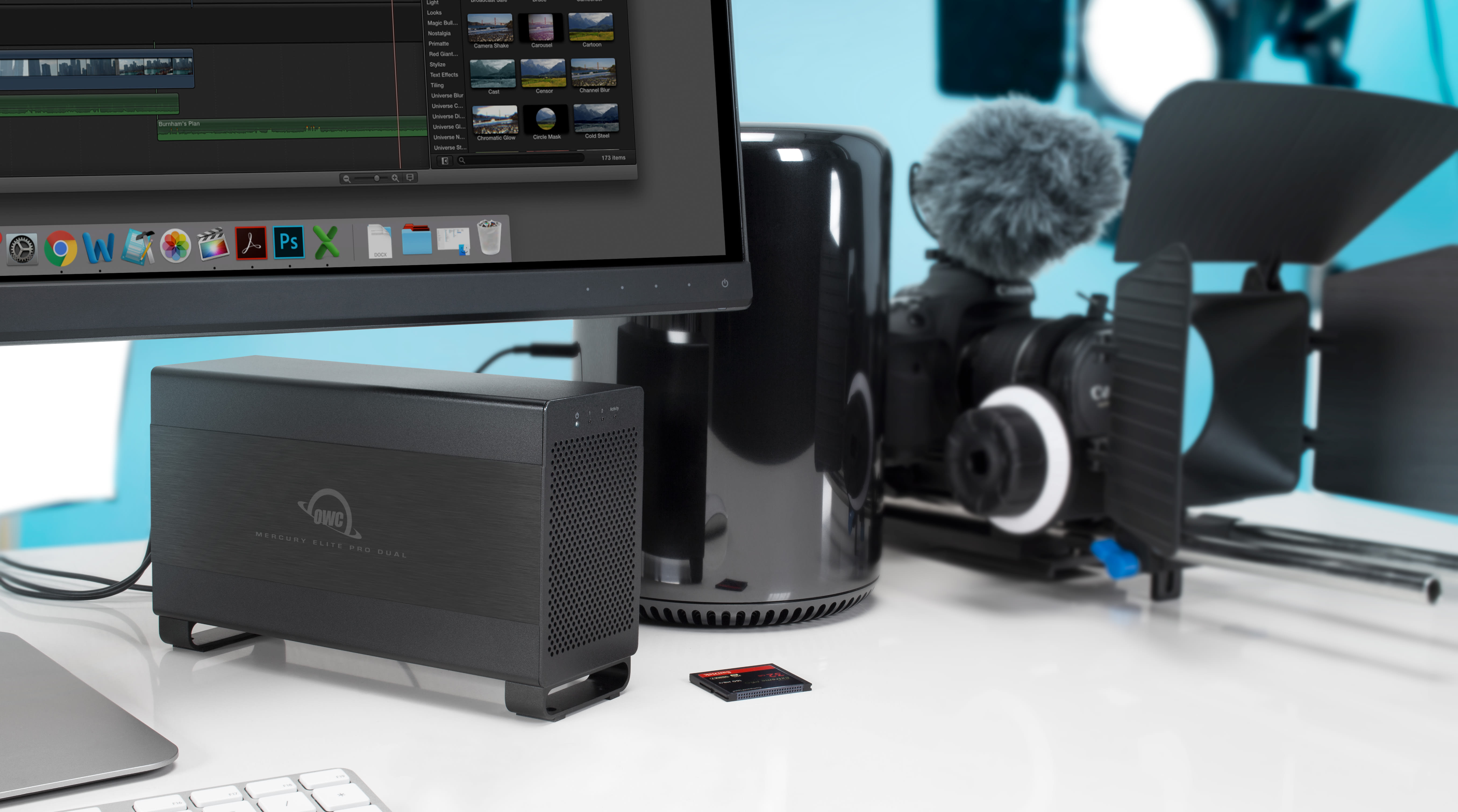 OWC Mercury Elite Pro Dual in workstation
