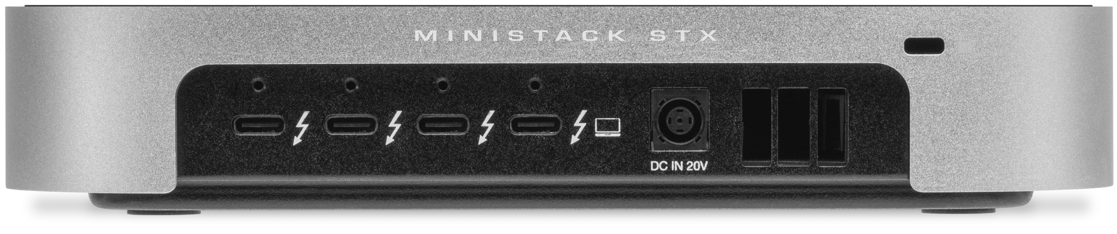 OWC miniStack STX silver back view