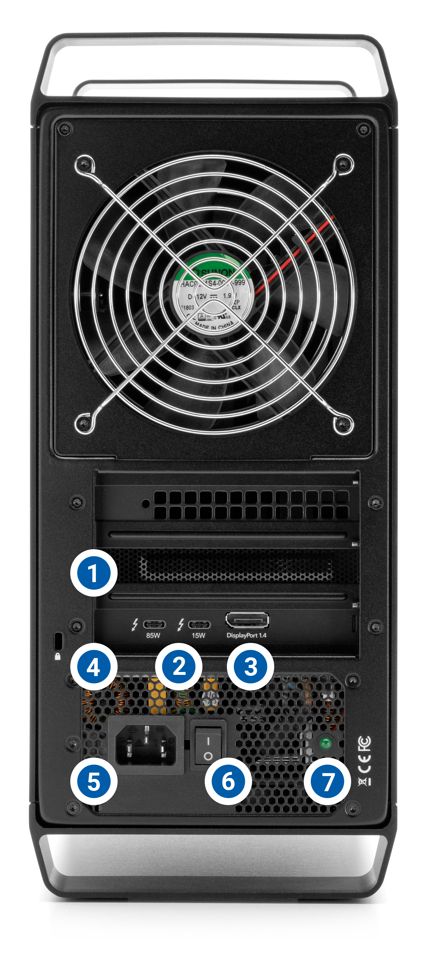 OWC ThunderBay Flex 8 rear view