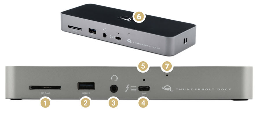 OWC 11-Port Thunderbolt 4 Dock front and top view