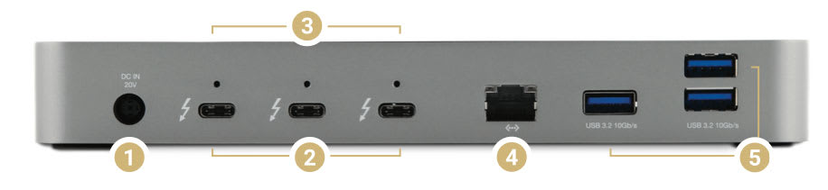 OWC 11-Port Thunderbolt 4 Dock rear view