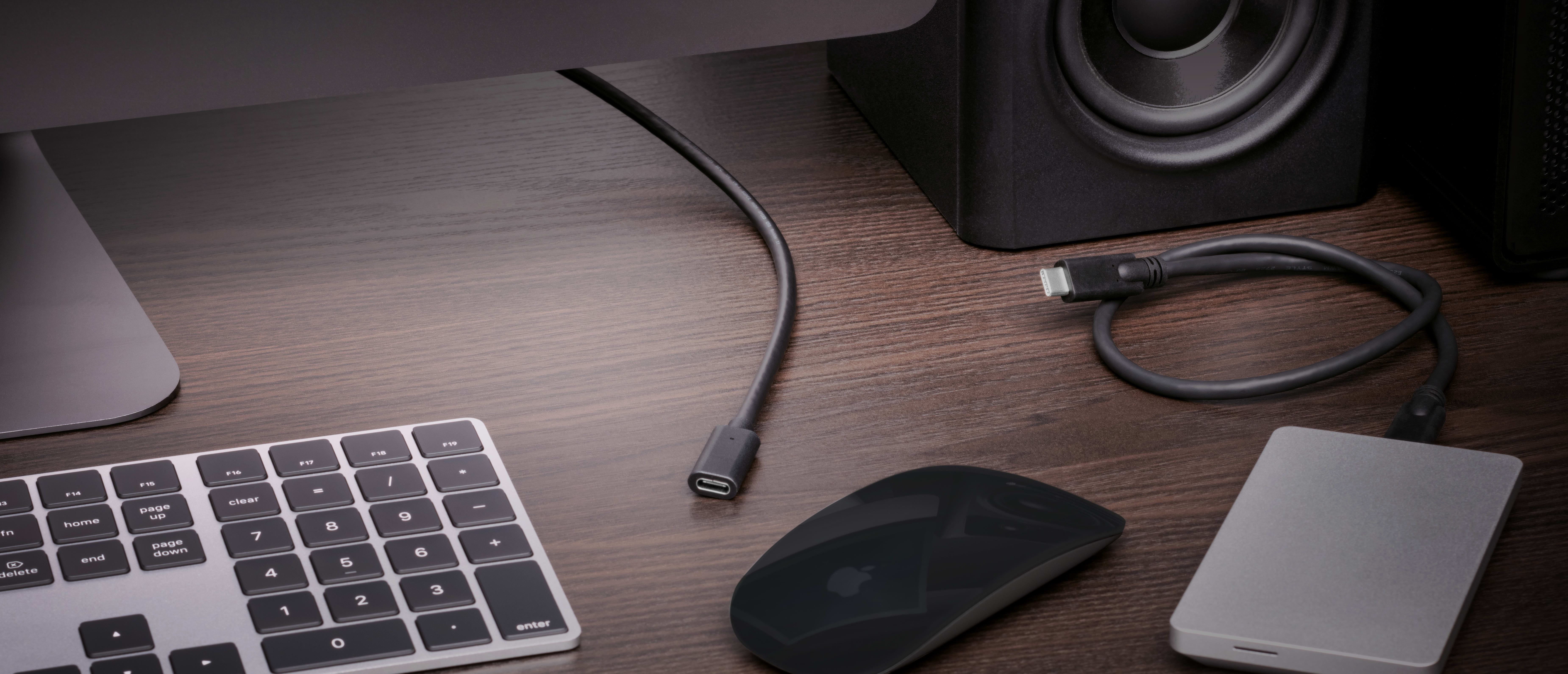 OWC USB-C Extension Cable on desktop