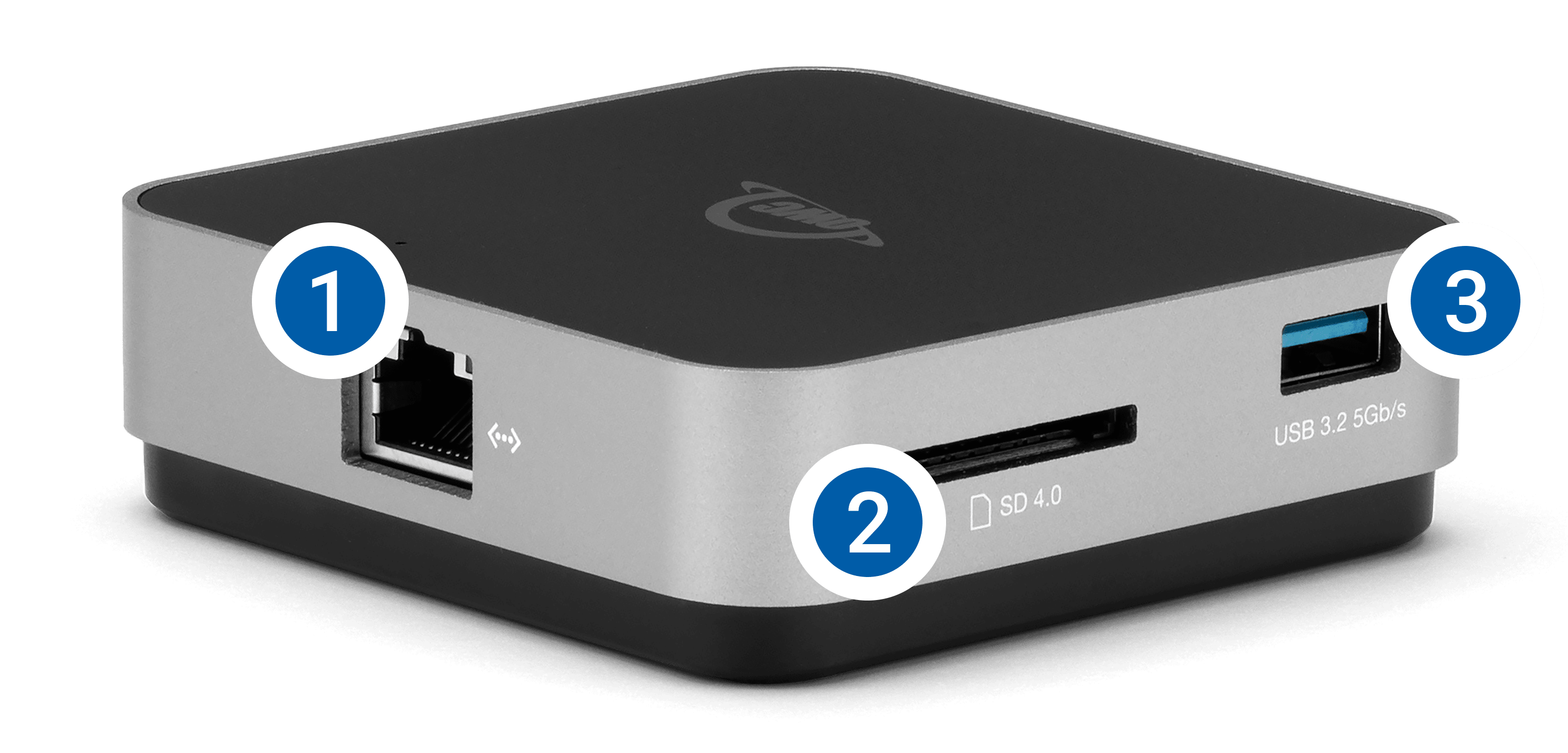 OWC USB-C Travel Dock E rear left view