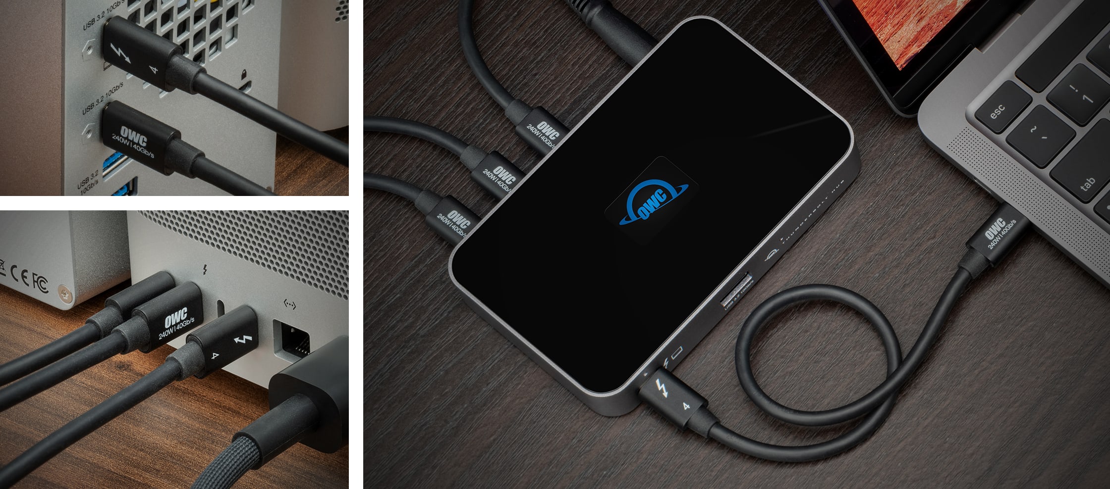 Closeup of OWC Thunderbolt 4 (USB-C) Cable Connection