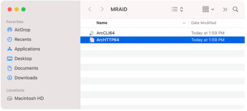 RAID Management Utility running on macOS