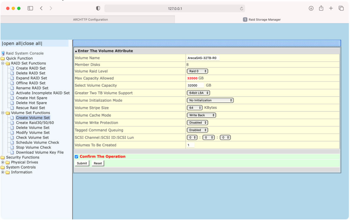 RAID Management Utility running on macOS