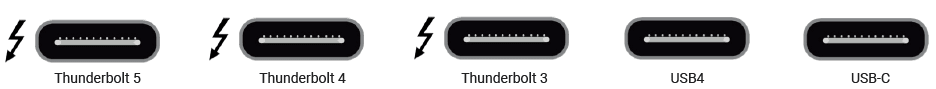 Линейка портов Thunderbolt и USB-C