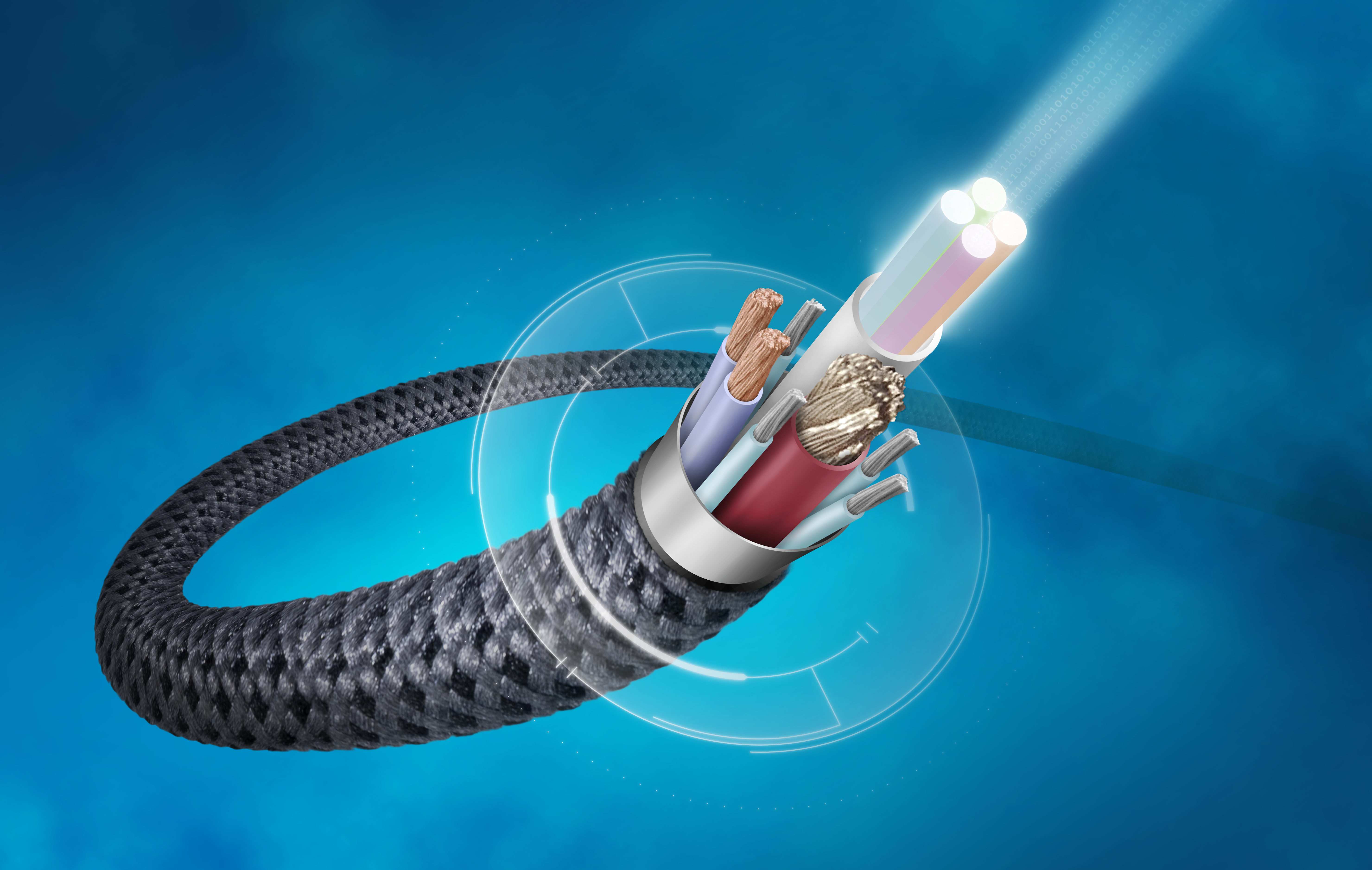 Visual breakdown of the OWC USB4 Active Optical Cable design